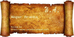 Weger Aranka névjegykártya